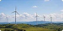 Wind turbines on open farmland